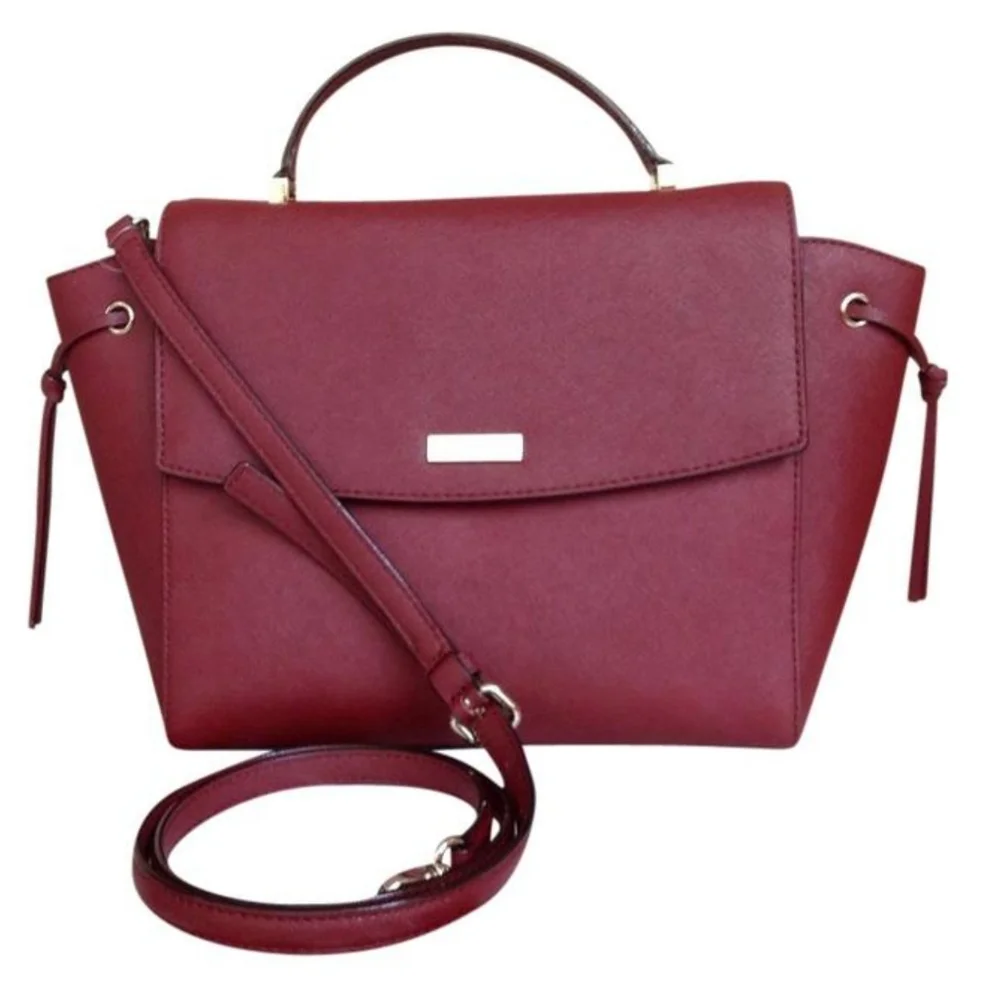 Kate Spade Lilah Laurel Burgundy Leather Satchel